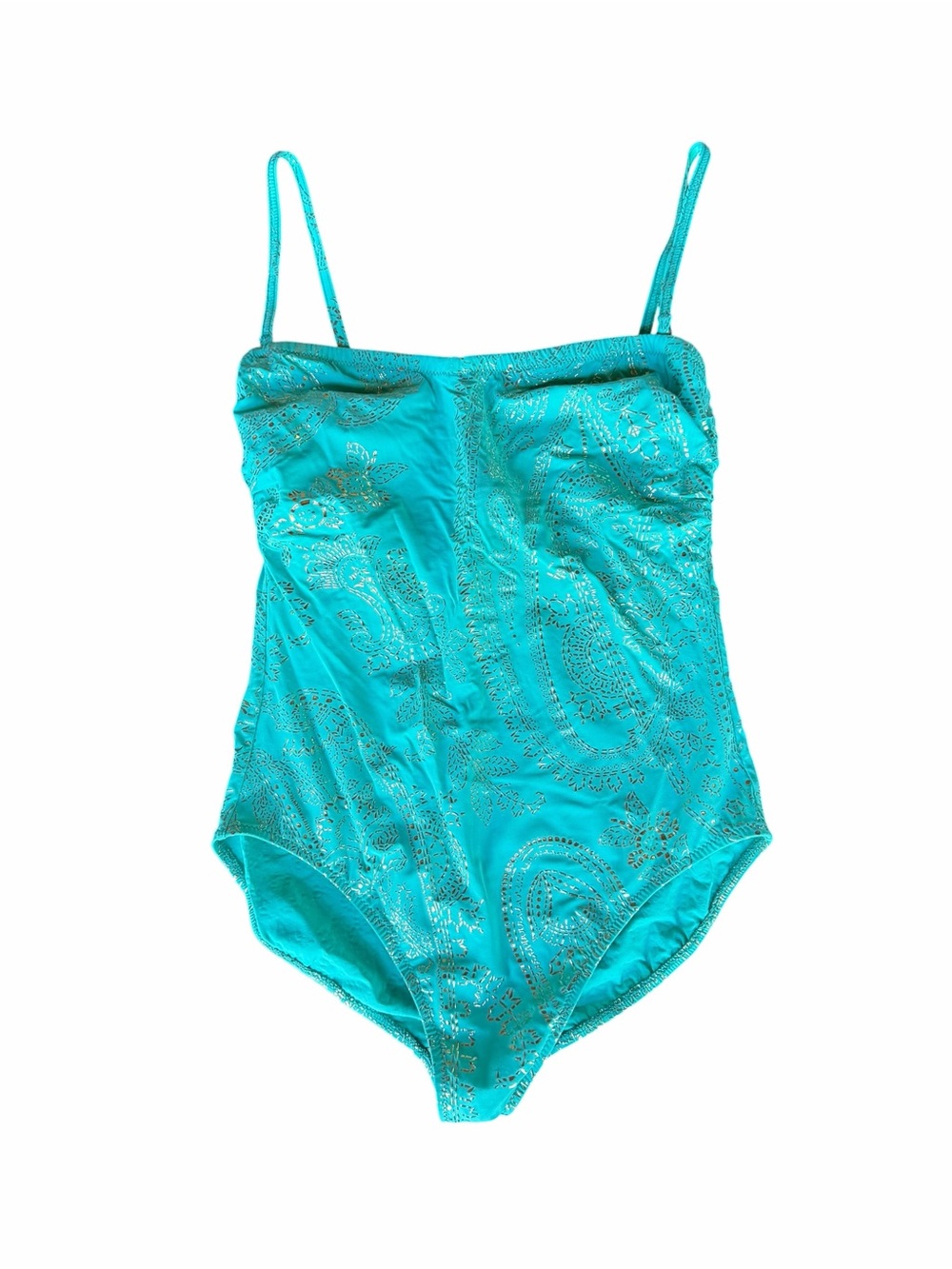 Late 70s/80s Gottex, Featuring Signature of Founder Lea Gottlieb, Metallic Gold